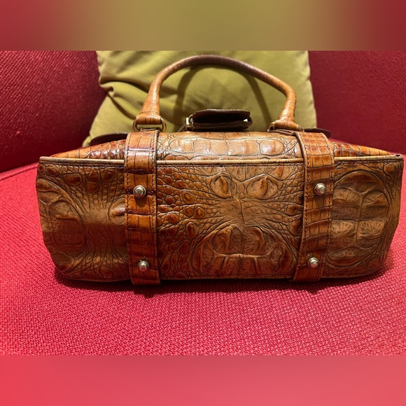 Brahmin Vintage Torey Tomago Croc Embossed Buckle Leather Top Handle Satchel - Picture 3 of 6